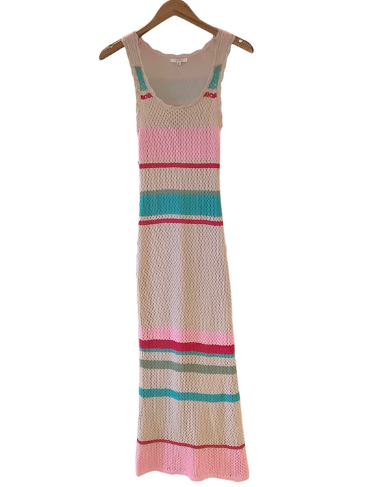 Multicolored Striped Crochet Maxi Dress