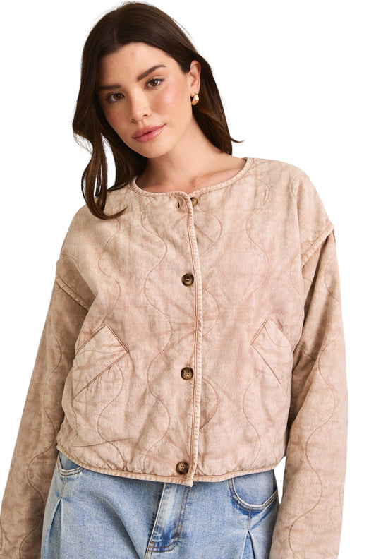 Tan Quilted Jacket