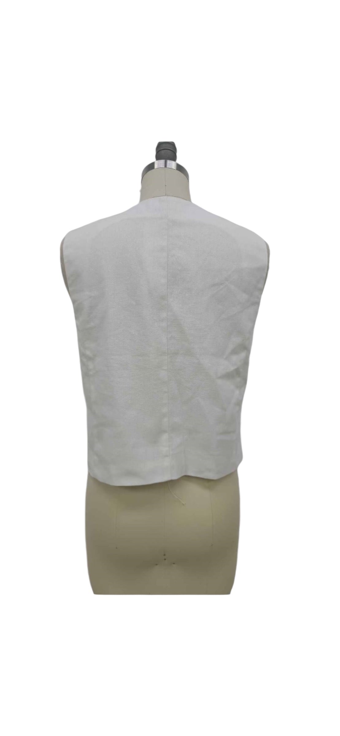 White Button Up Linen Vest