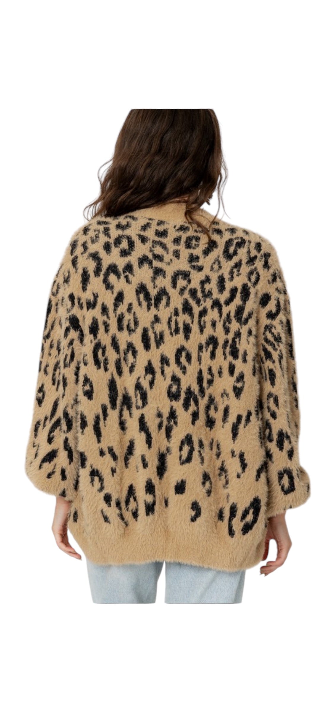 Oversized Cheetah Print Cardigan