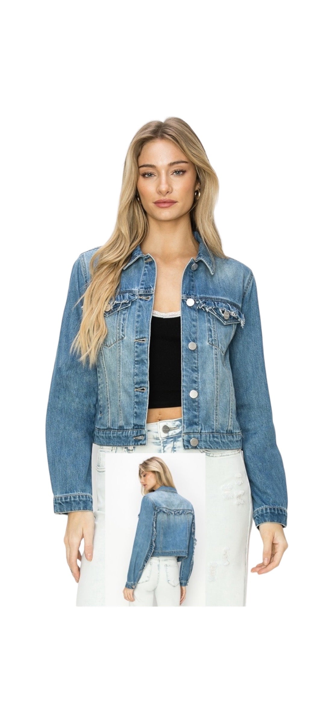 Ruffle Denim Jacket