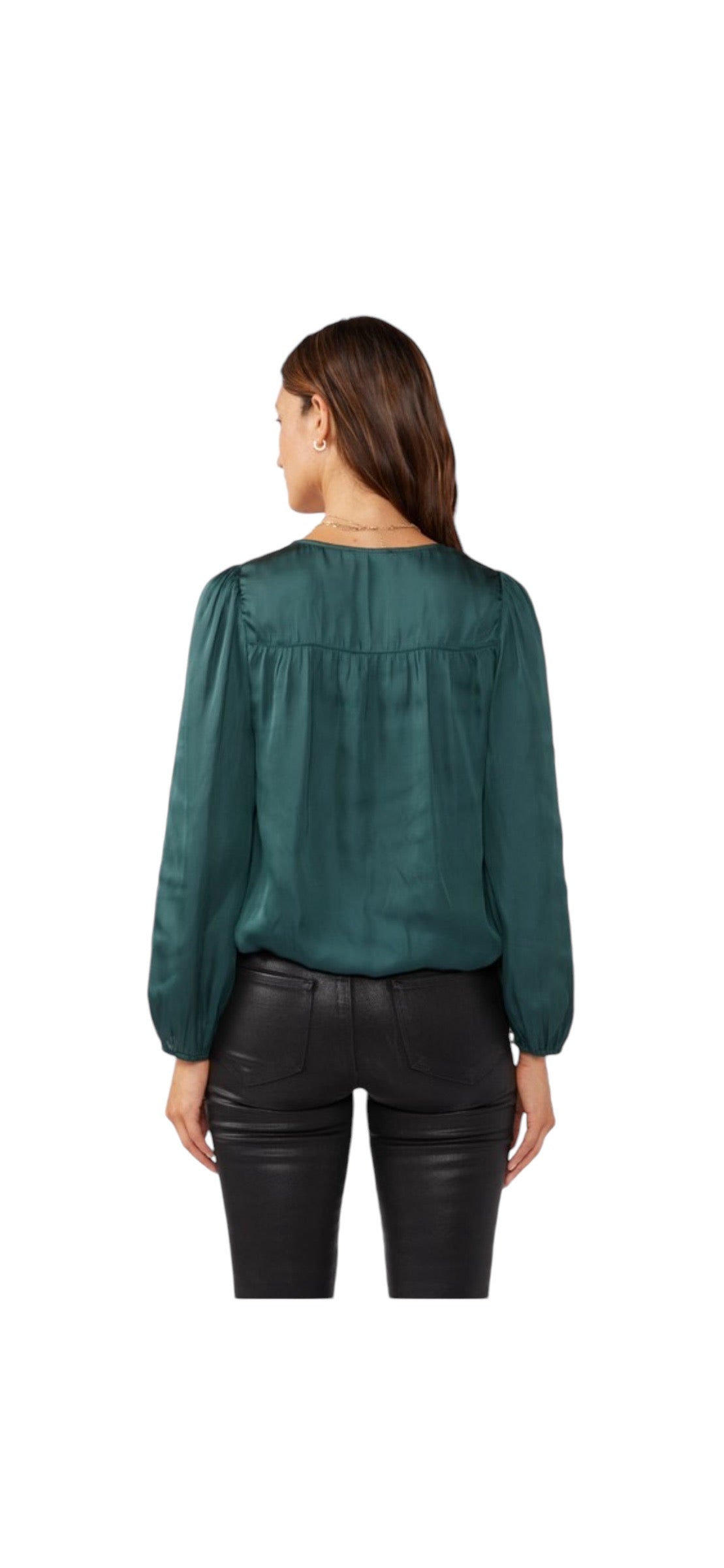 Satin Forest Green Blouse