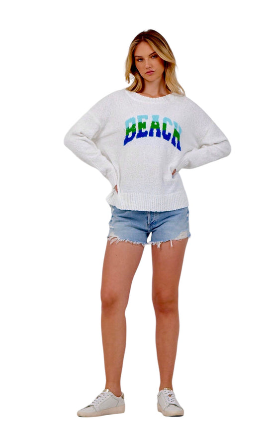 Knitted White Beach Sweater