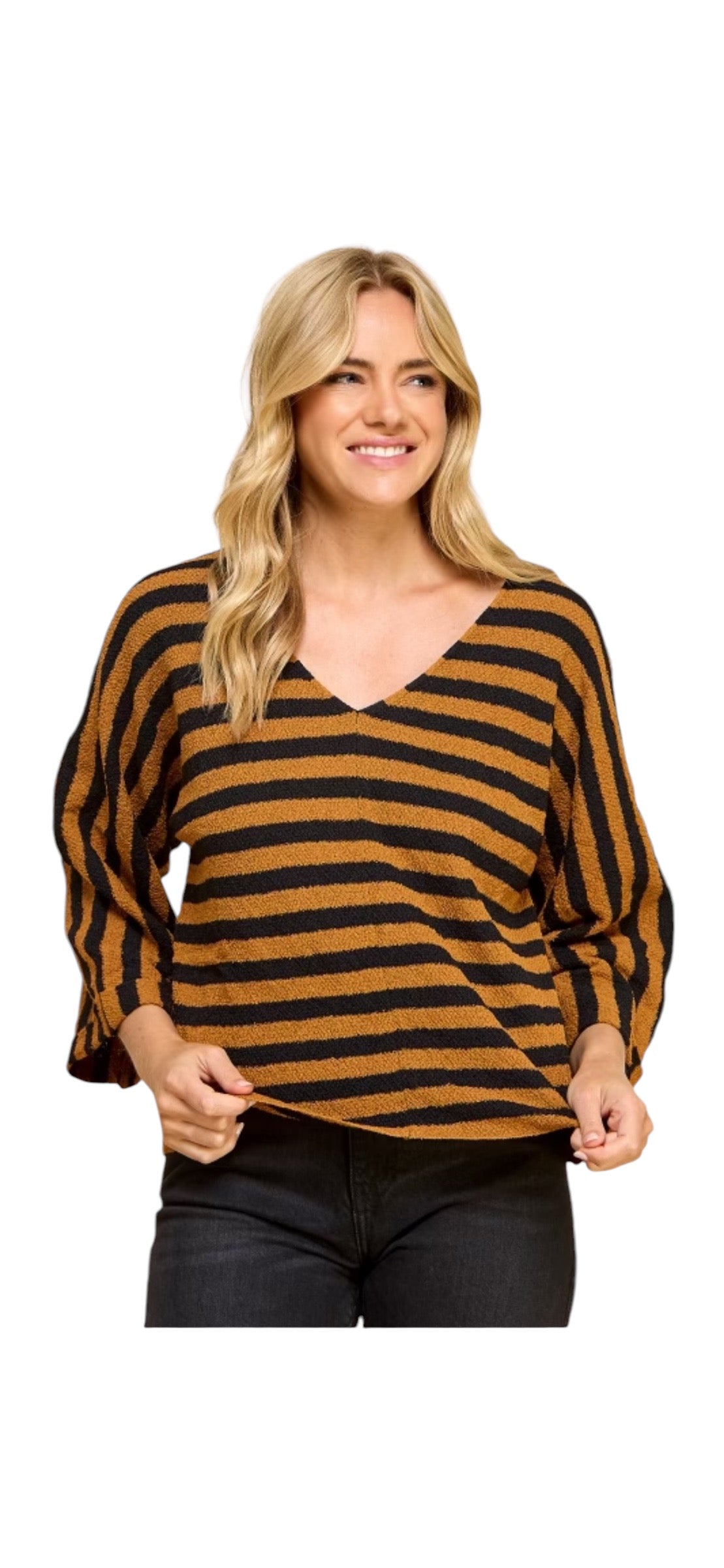 Orange and Black Striped Sweater