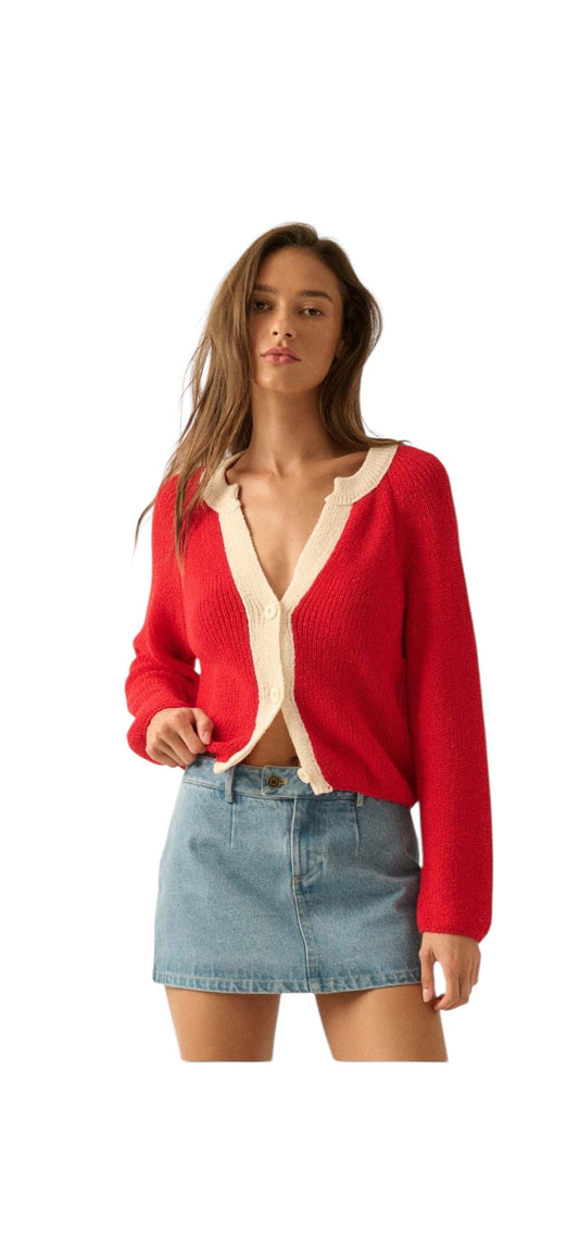 Red Sweater with White Detail
