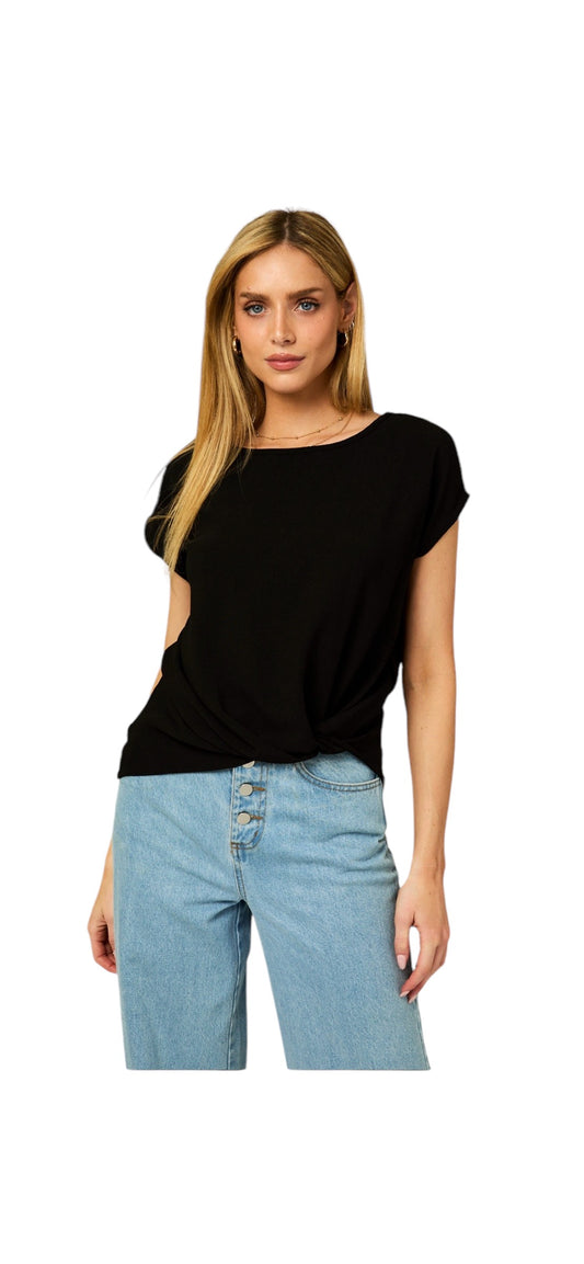 Knotted Black Shirt