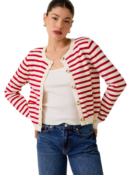Red and White Striped Sweater