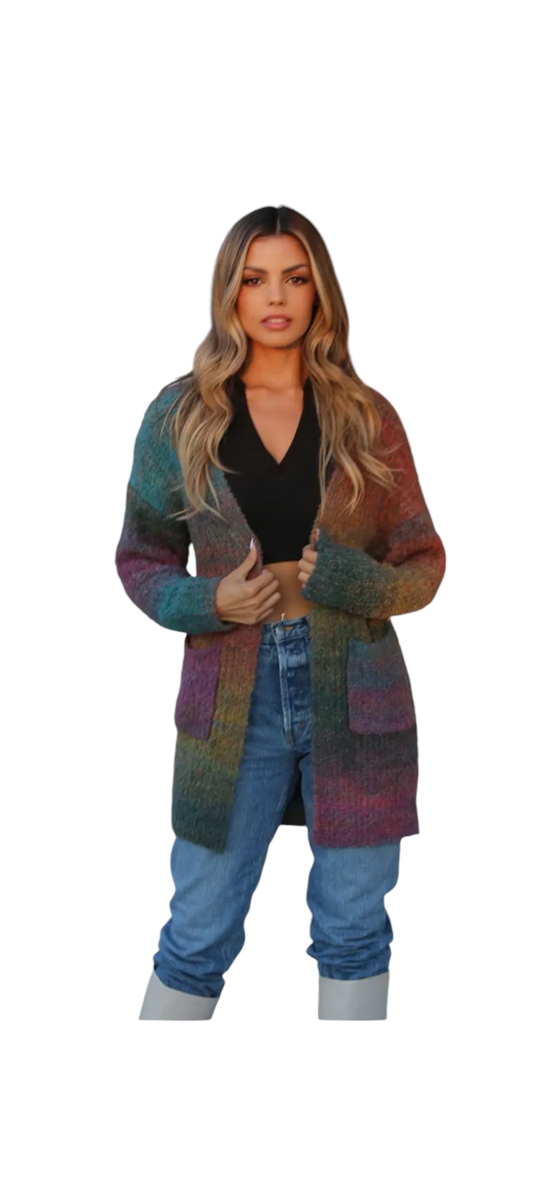 Knitted Colorful Cardigan