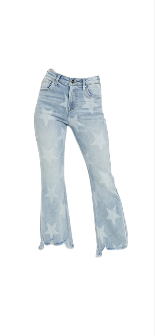 Star Pattern Denim Jeans