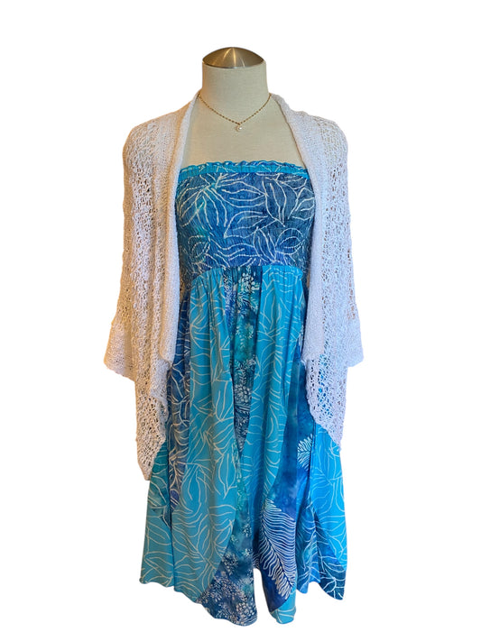 Tropical Print Tube Dress