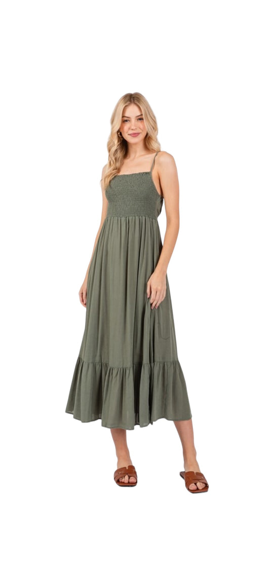 Earthy Green Maxi Dress