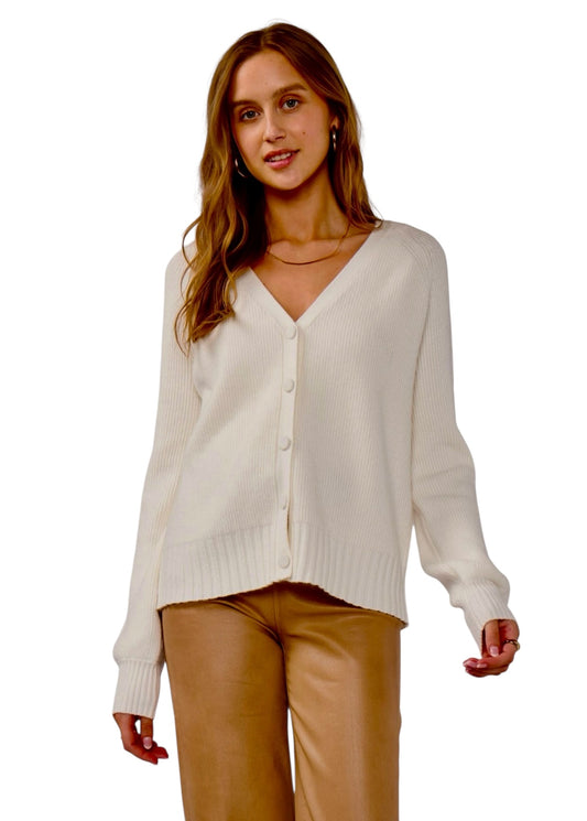 White Button Up Cardigan
